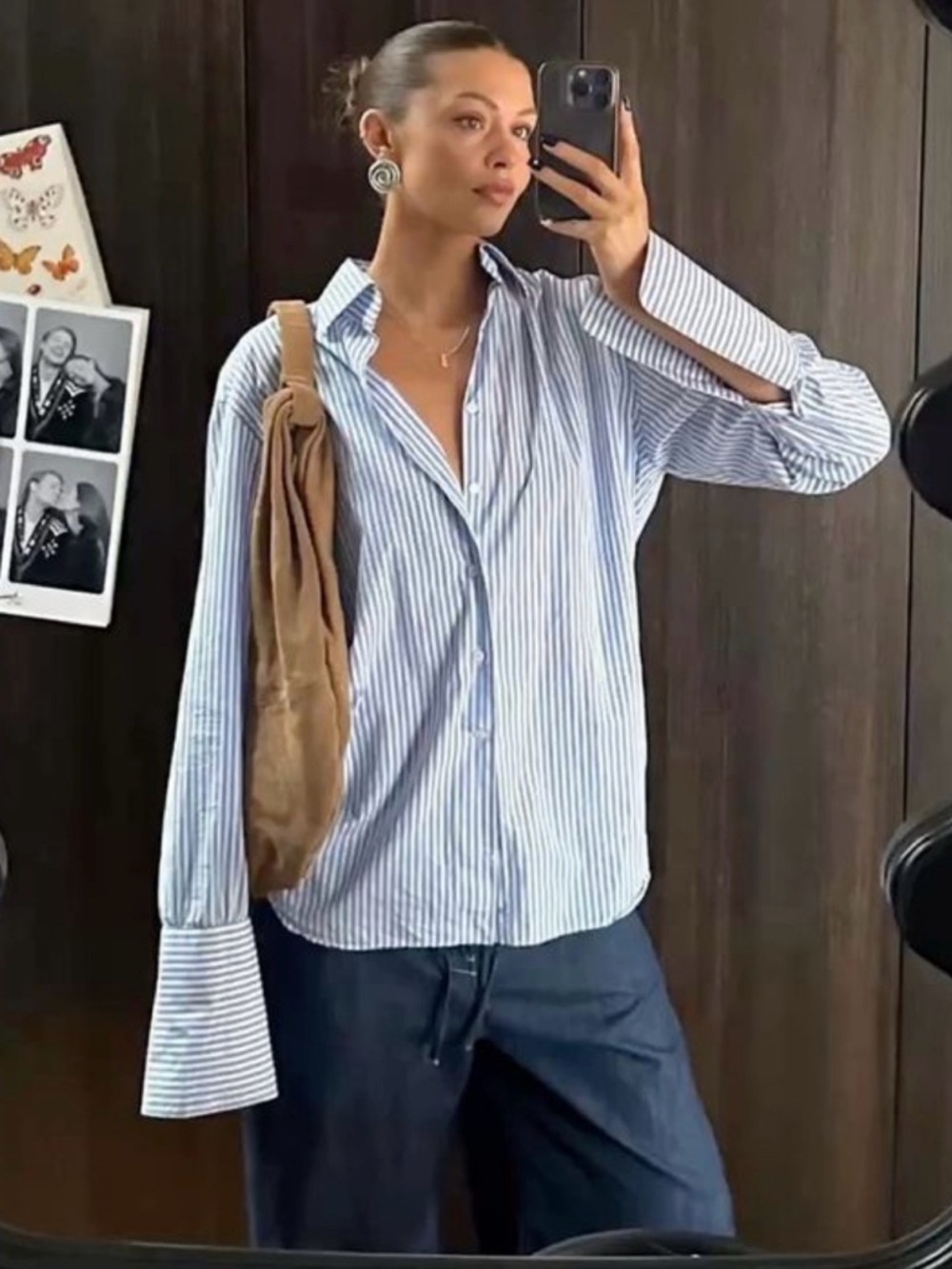 J.Crew Blue Stripe Oxford Button Up